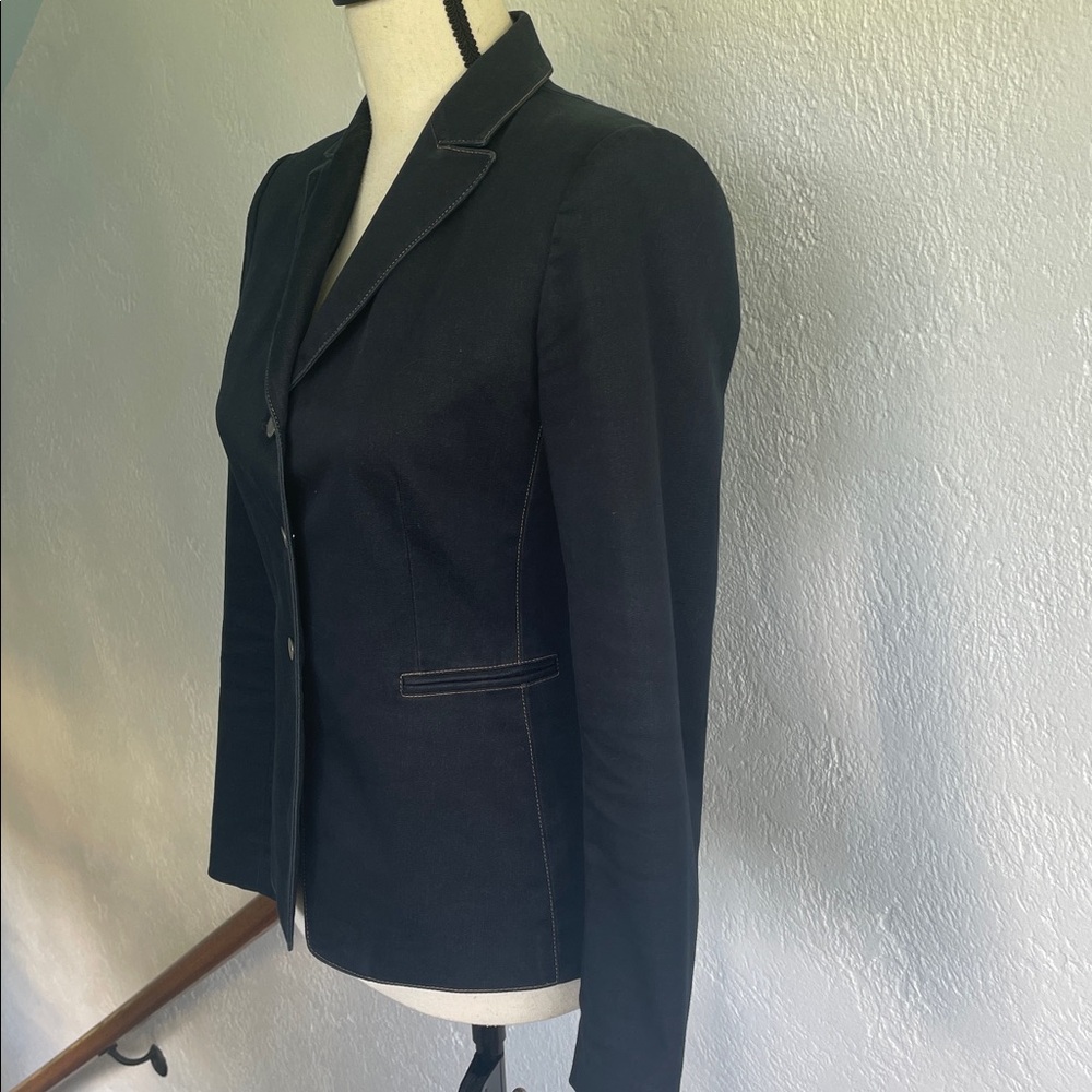 Antonio Melani Deep Navy Three Button‎ Front Blaze Jacket with Contrast Stitch 2 - Picture 5 of 7